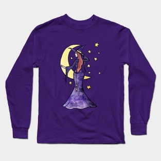 Purple Moon Witch Long Sleeve T-Shirt